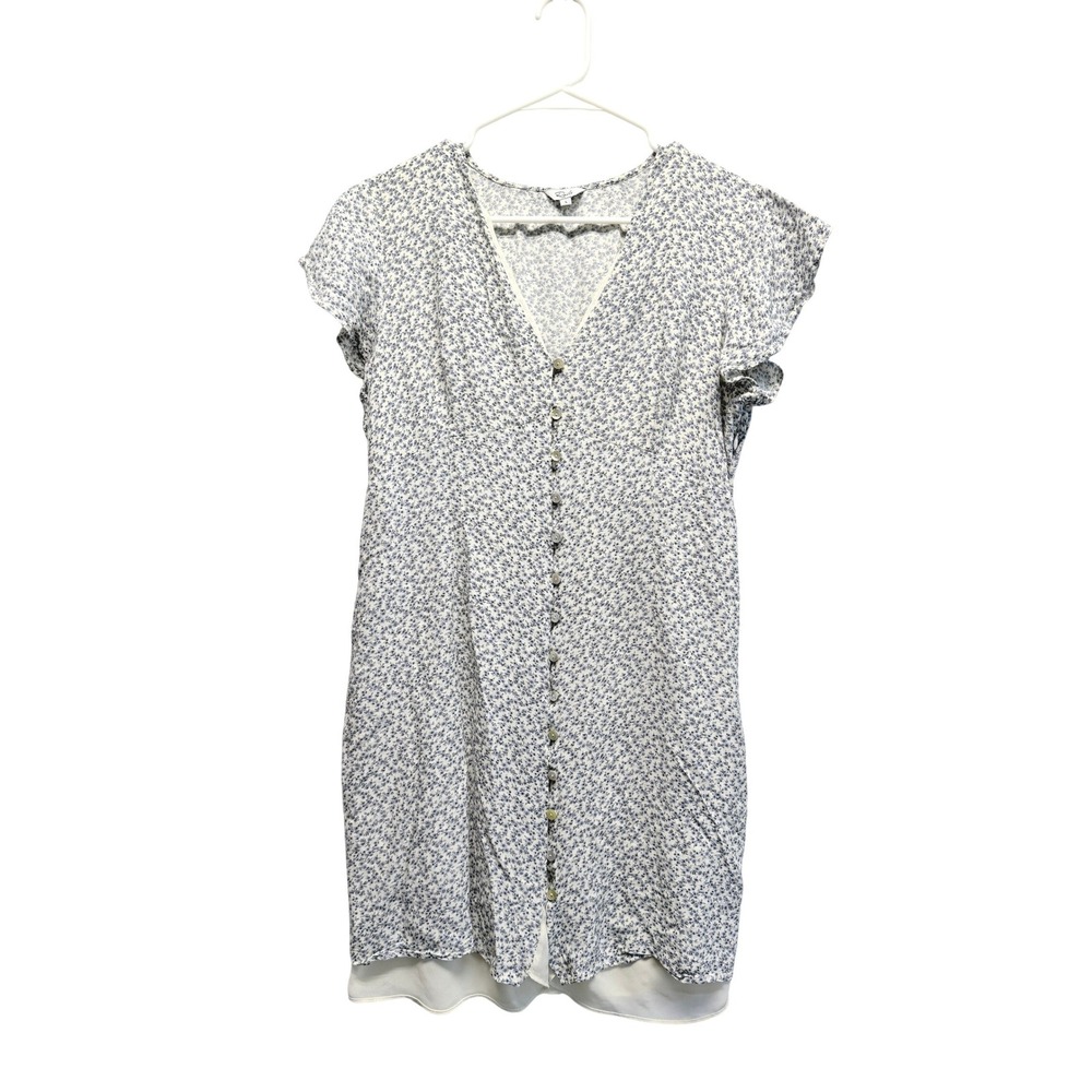 Rails Dress Floral Button Front Large Blue‎ White Women Cottagecore